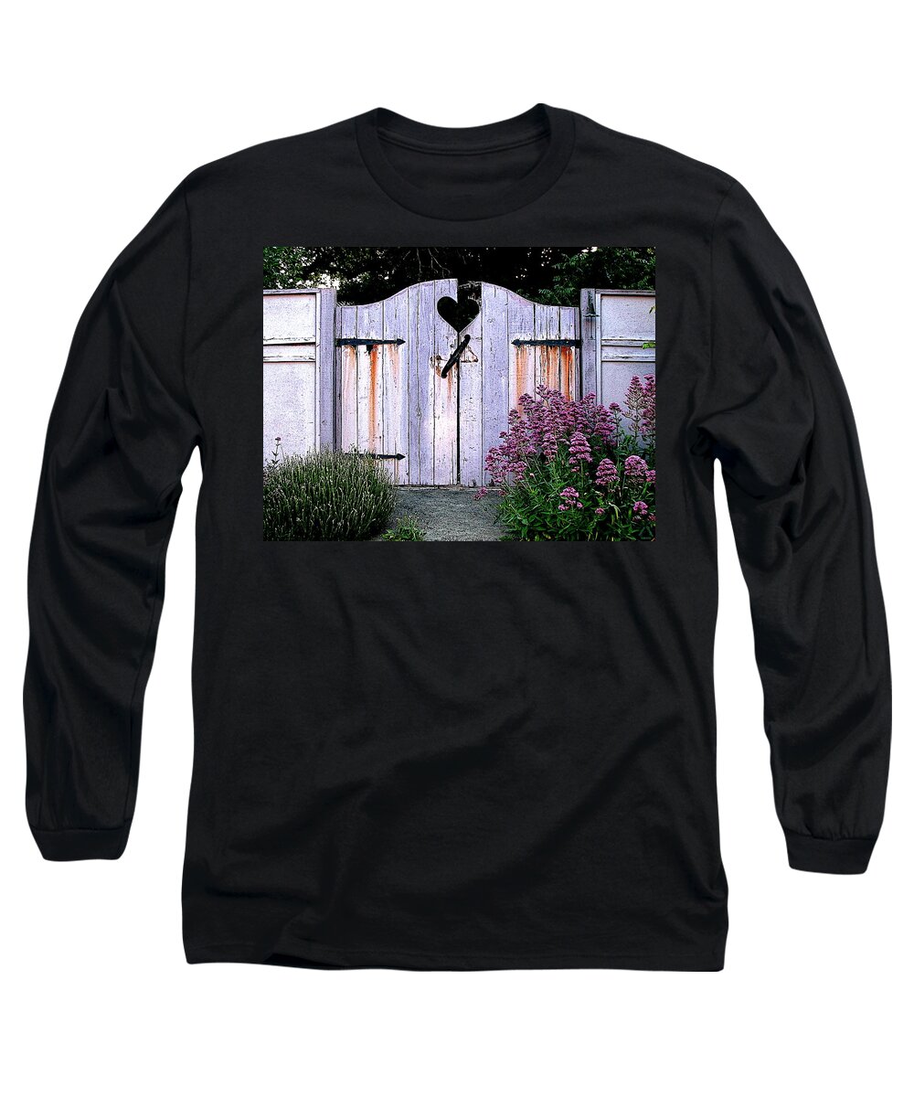 Fence Long Sleeve T-Shirt featuring the digital art The Heart, like an old gate needs Care and Attention by Ben Freeman