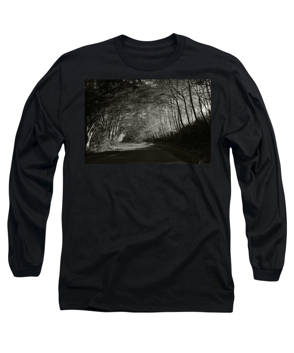 Landscape Long Sleeve T-Shirt featuring the photograph The Lighted Road by Kathleen Grace