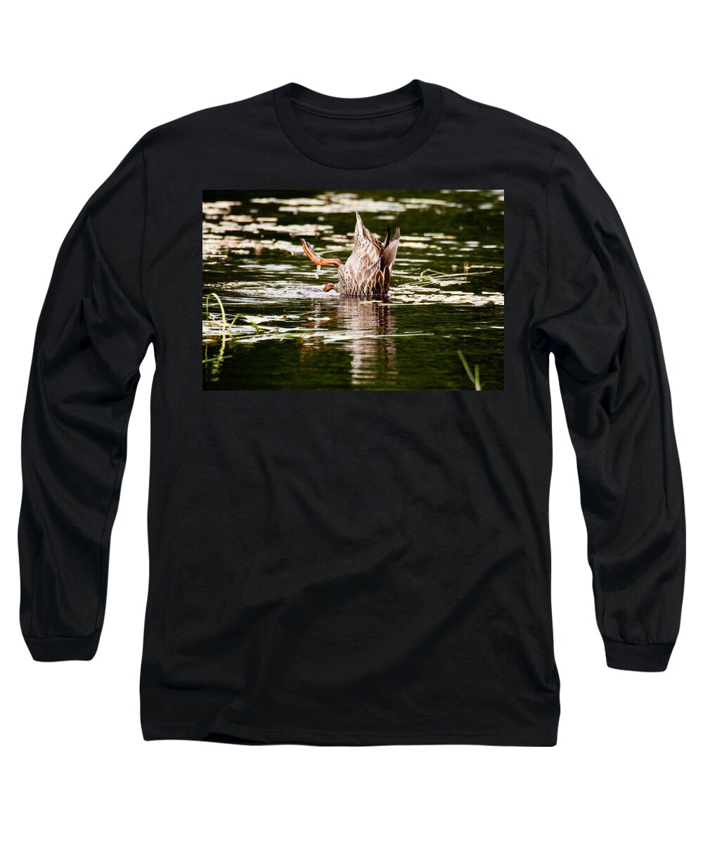 Moosehead Lake Long Sleeve T-Shirt featuring the photograph The meaning of Duck by Brent L Ander