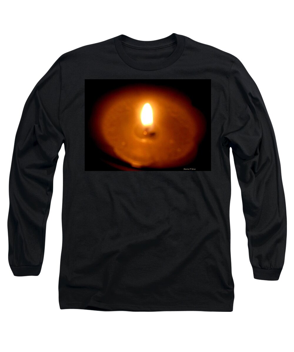 Candle Long Sleeve T-Shirt featuring the photograph Vigil by Maria Urso