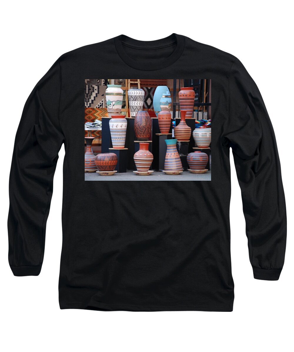 Southwestern Long Sleeve T-Shirt featuring the photograph S W Potery by Rob Hans