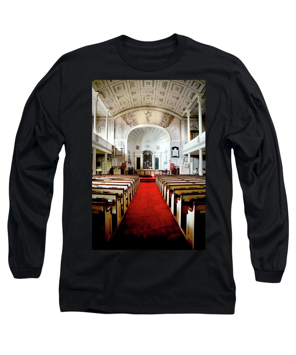 Cemetary Long Sleeve T-Shirt featuring the photograph Aisle of God #1 by Greg Fortier