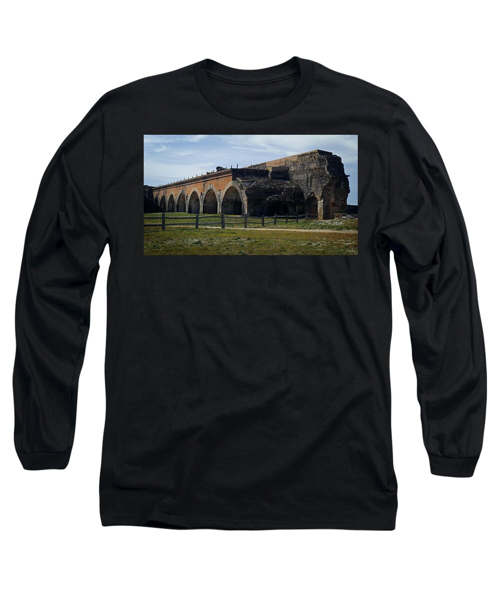 Explosion Long Sleeve T-Shirt featuring the photograph Ft. Pickens Explosion #1 by George Taylor