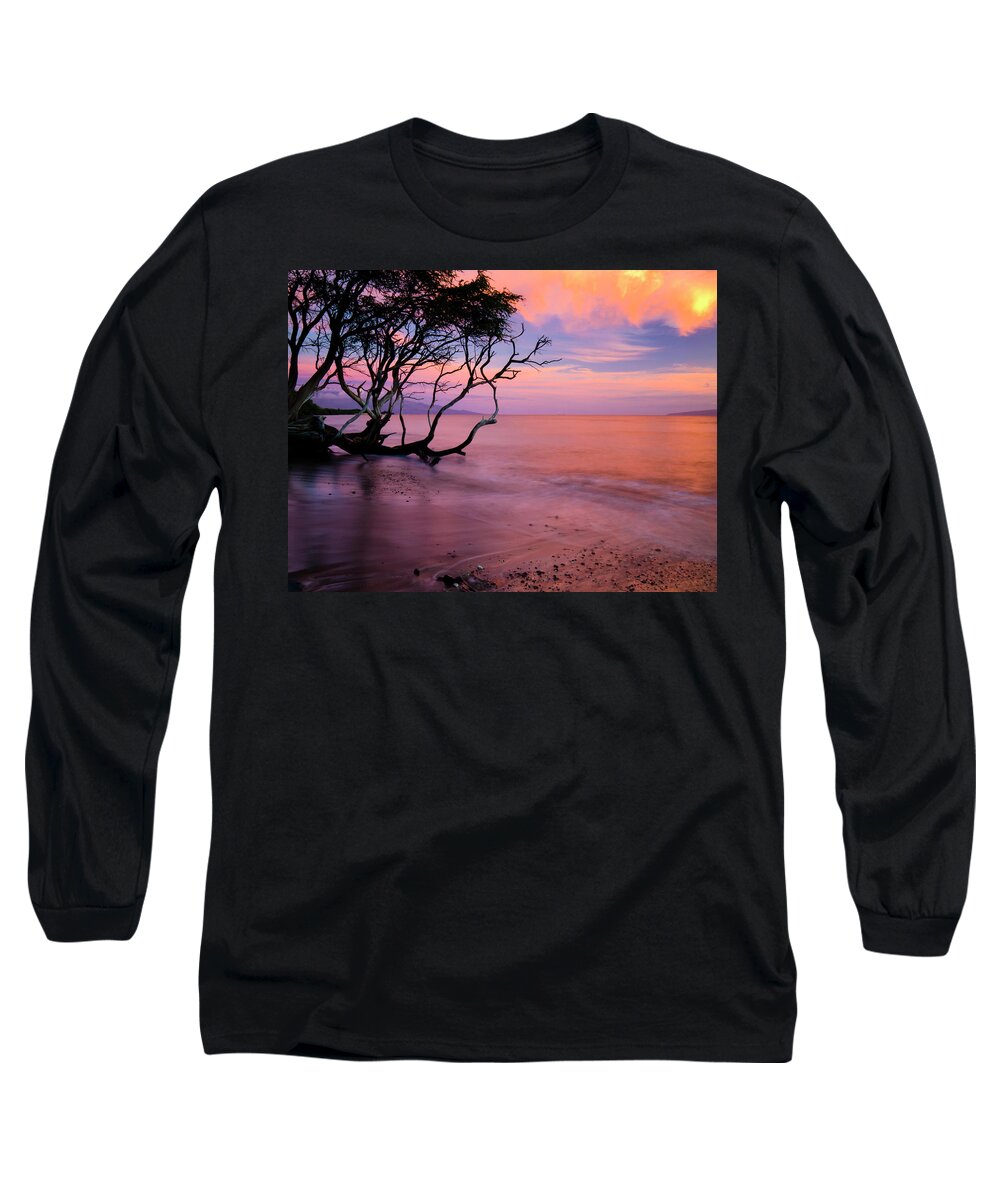 Sunset Long Sleeve T-Shirt featuring the photograph Maui Sunset #1 by Christopher Johnson