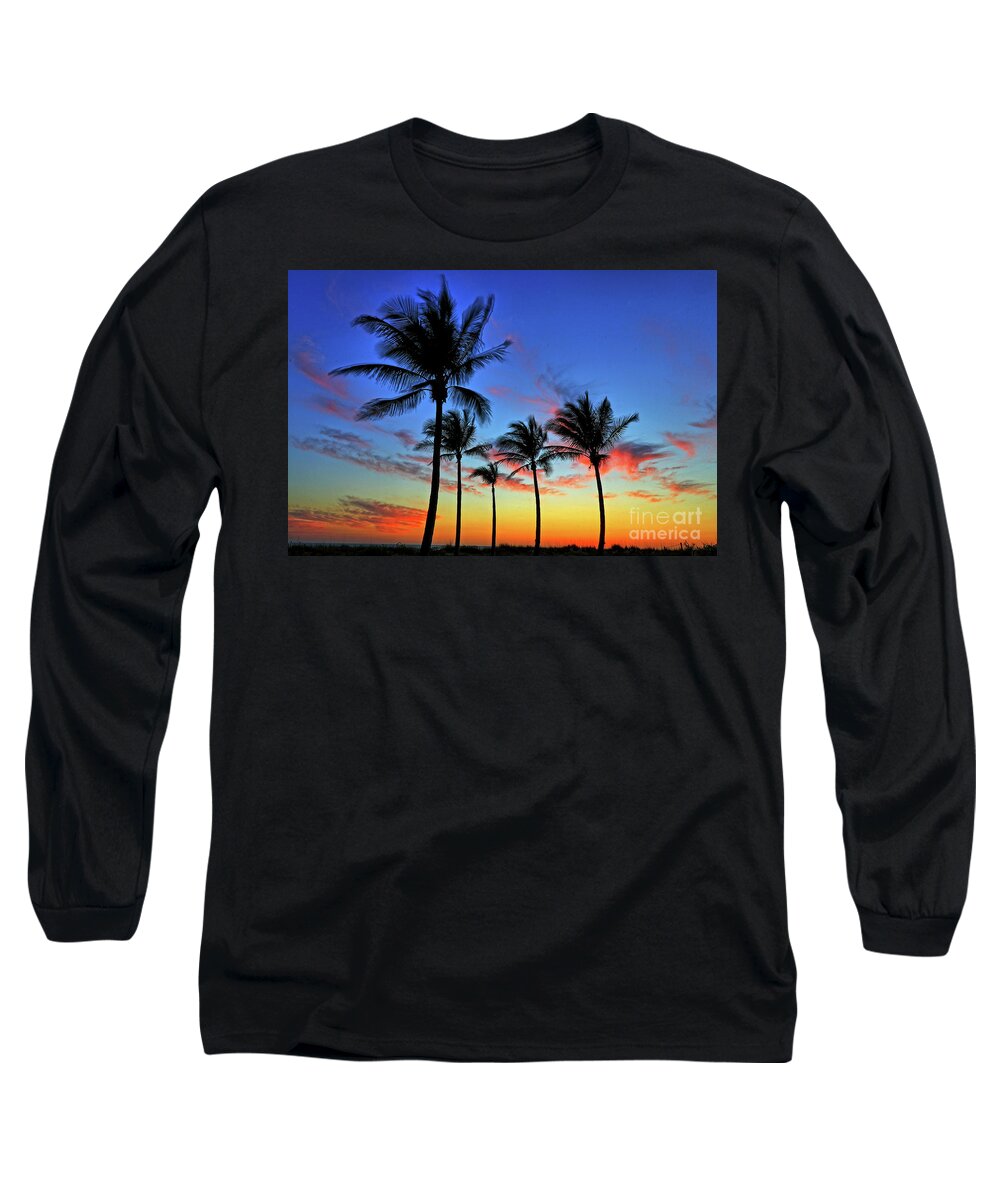 Beach Long Sleeve T-Shirt featuring the photograph Palm Tree Skies by Scott Mahon