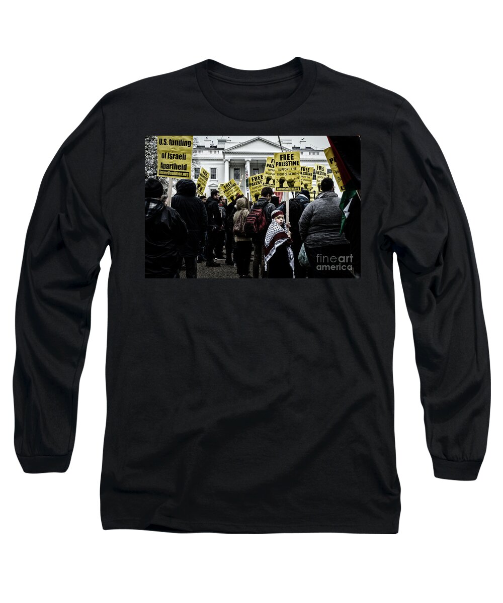 Palestine Long Sleeve T-Shirt featuring the photograph Protest #1 by Jonas Luis