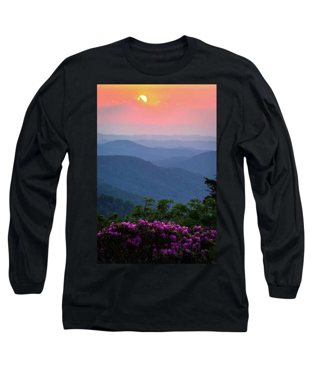 Appalachian Mountains Long Sleeve T-Shirt featuring the photograph Roan Mountain Sunset #2 by Serge Skiba