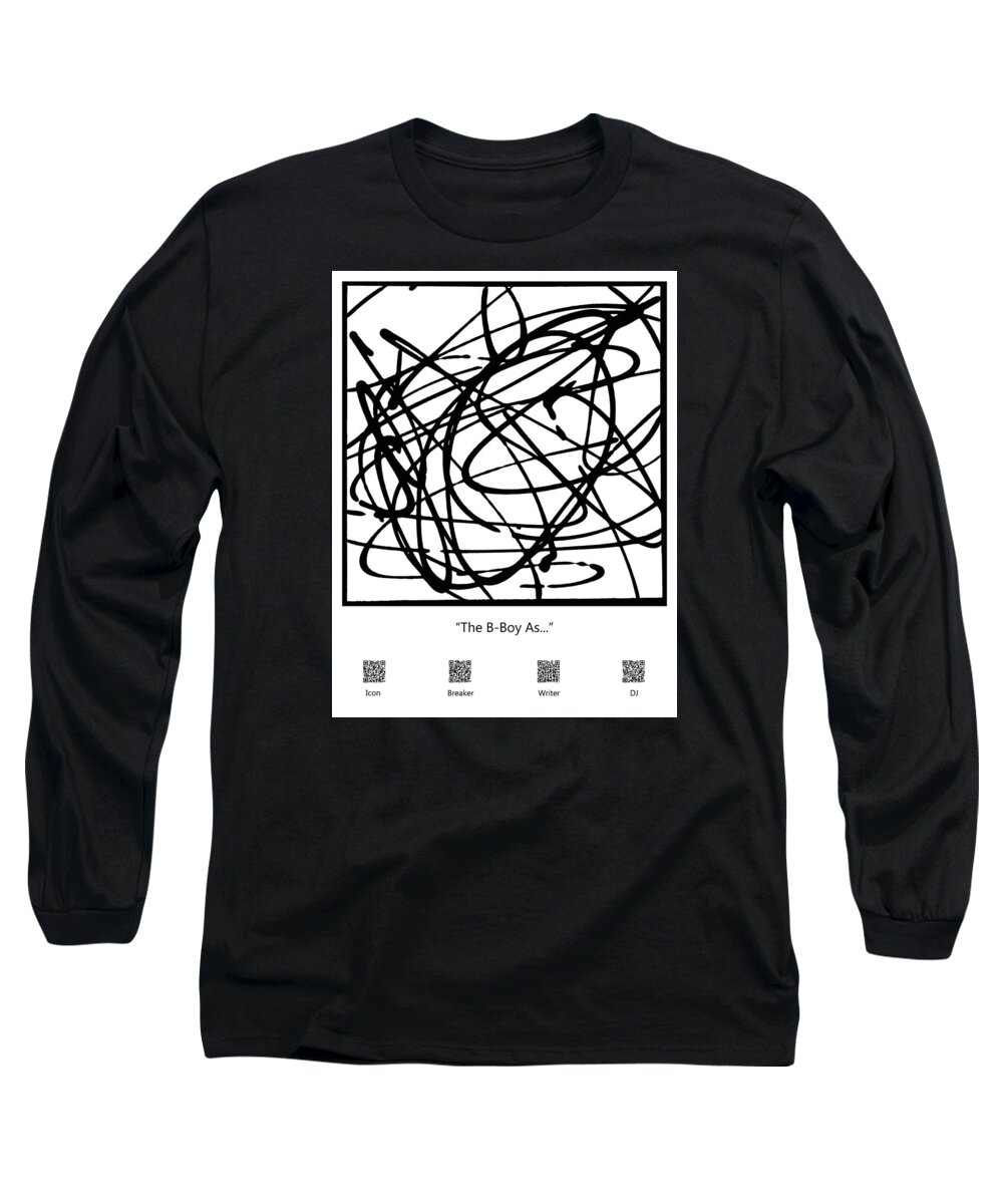 Abstract Long Sleeve T-Shirt featuring the painting The B-Boy As... #1 by Ismael Cavazos