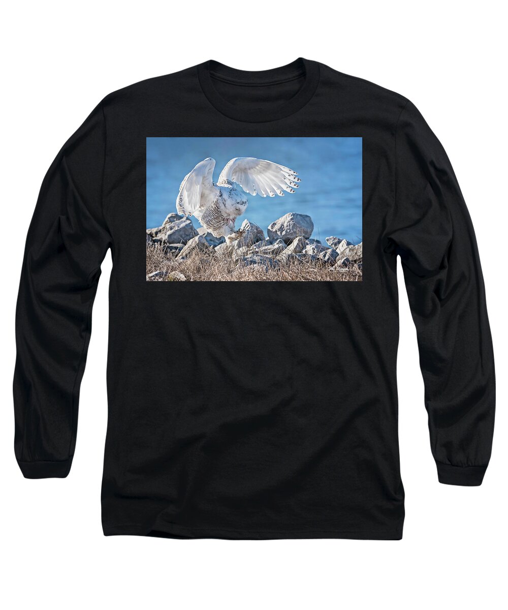 Owl Long Sleeve T-Shirt featuring the photograph Two Point Landing #1 by Peg Runyan