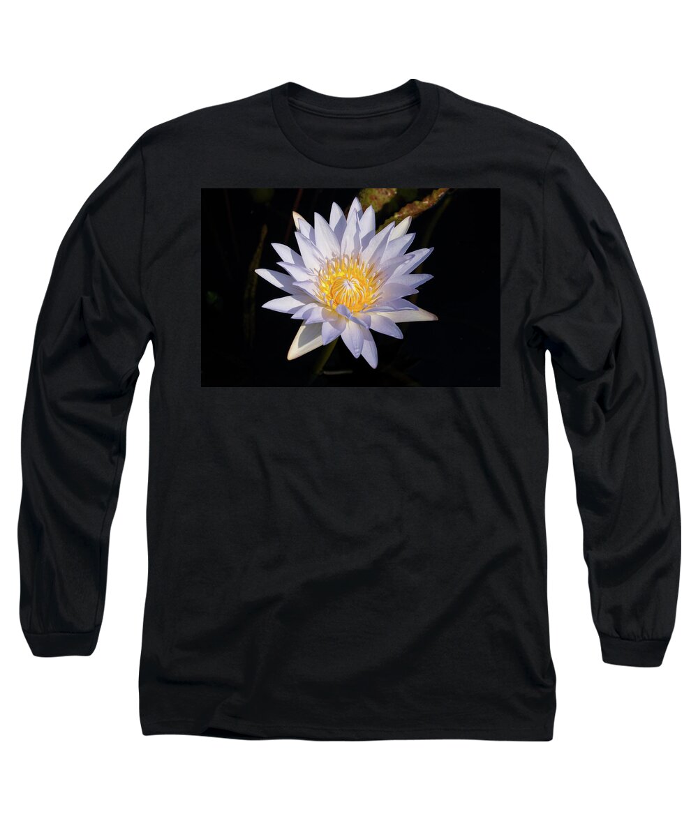Water Lily Long Sleeve T-Shirt featuring the photograph White Water Lily #1 by Steve Stuller