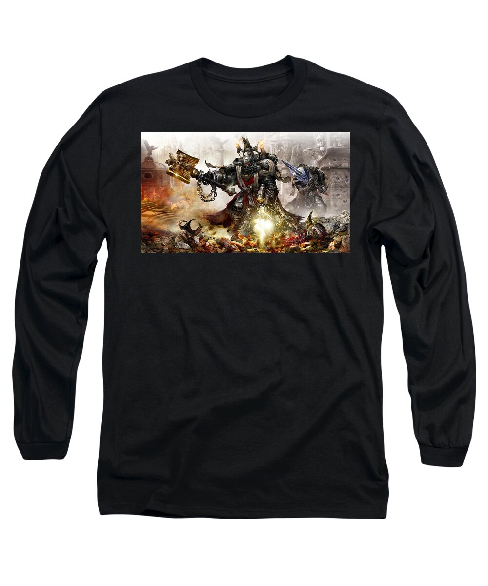 Warhammer Long Sleeve T-Shirt featuring the digital art Warhammer #10 by Super Lovely