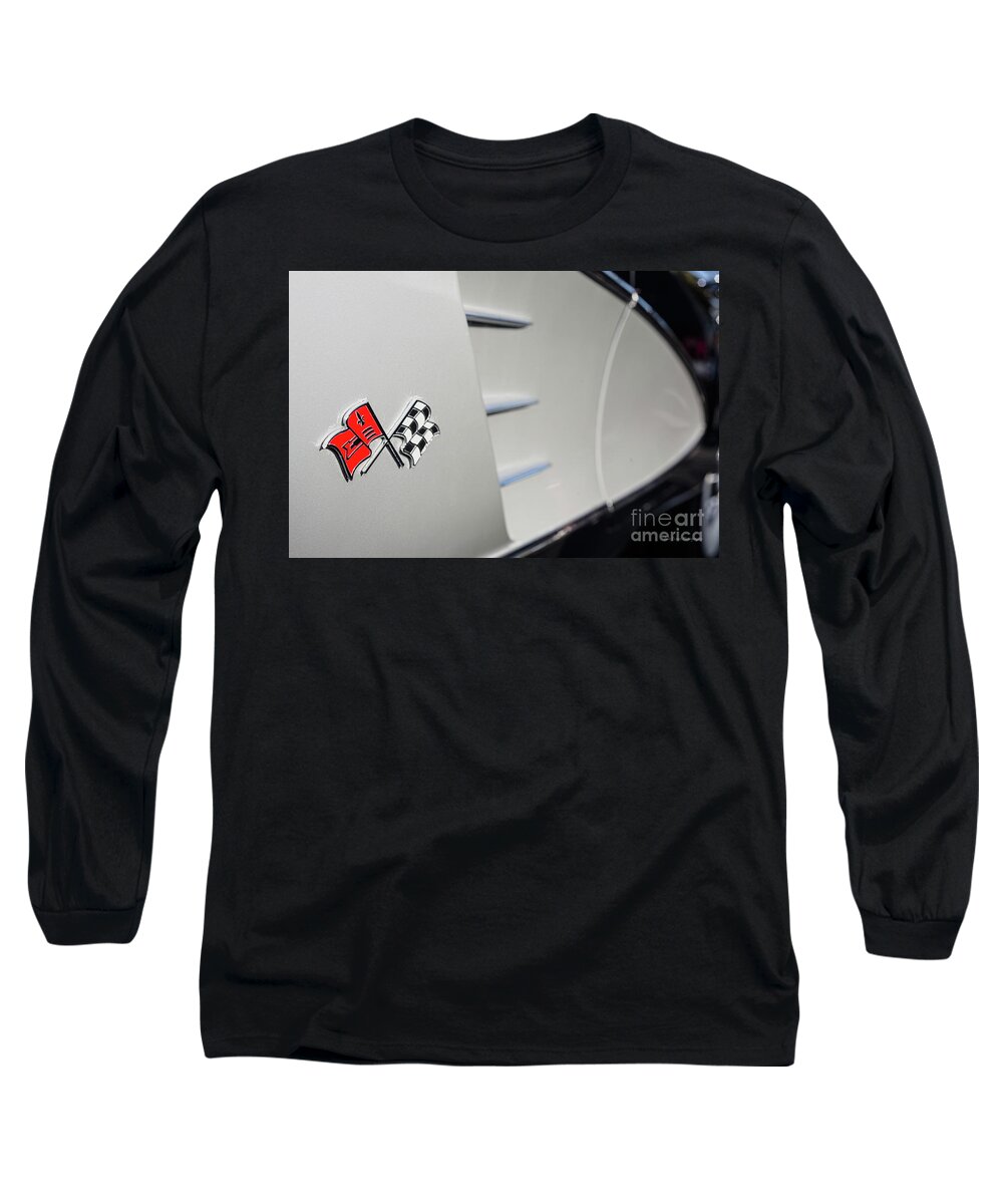 Chevy Long Sleeve T-Shirt featuring the photograph 1960 Black and Grey Corvette Side Shot by Aloha Art