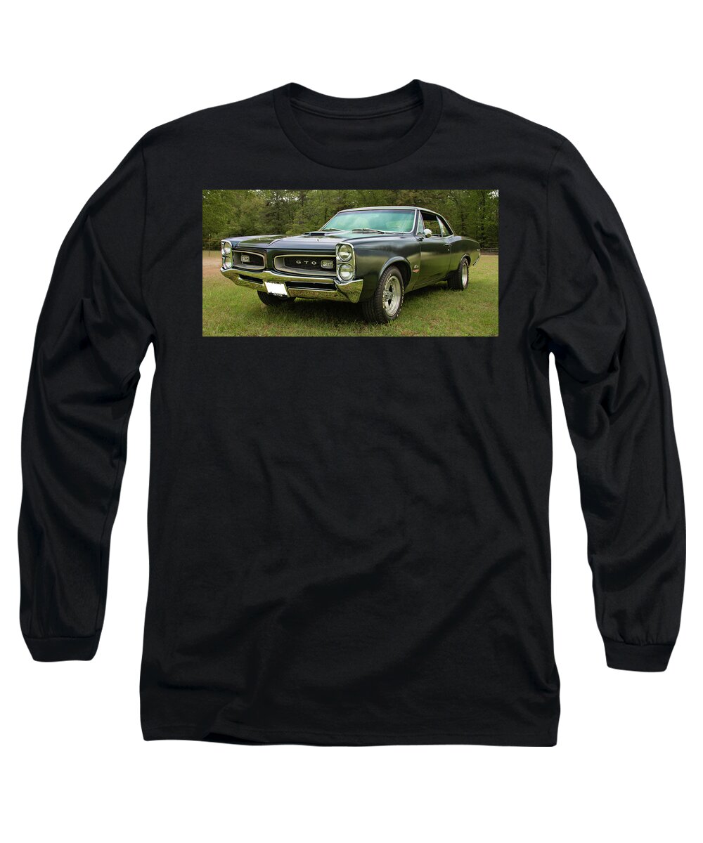 1966 Pontiac Gto Long Sleeve T-Shirt featuring the photograph 1966 Black GTO by Daniel Adams