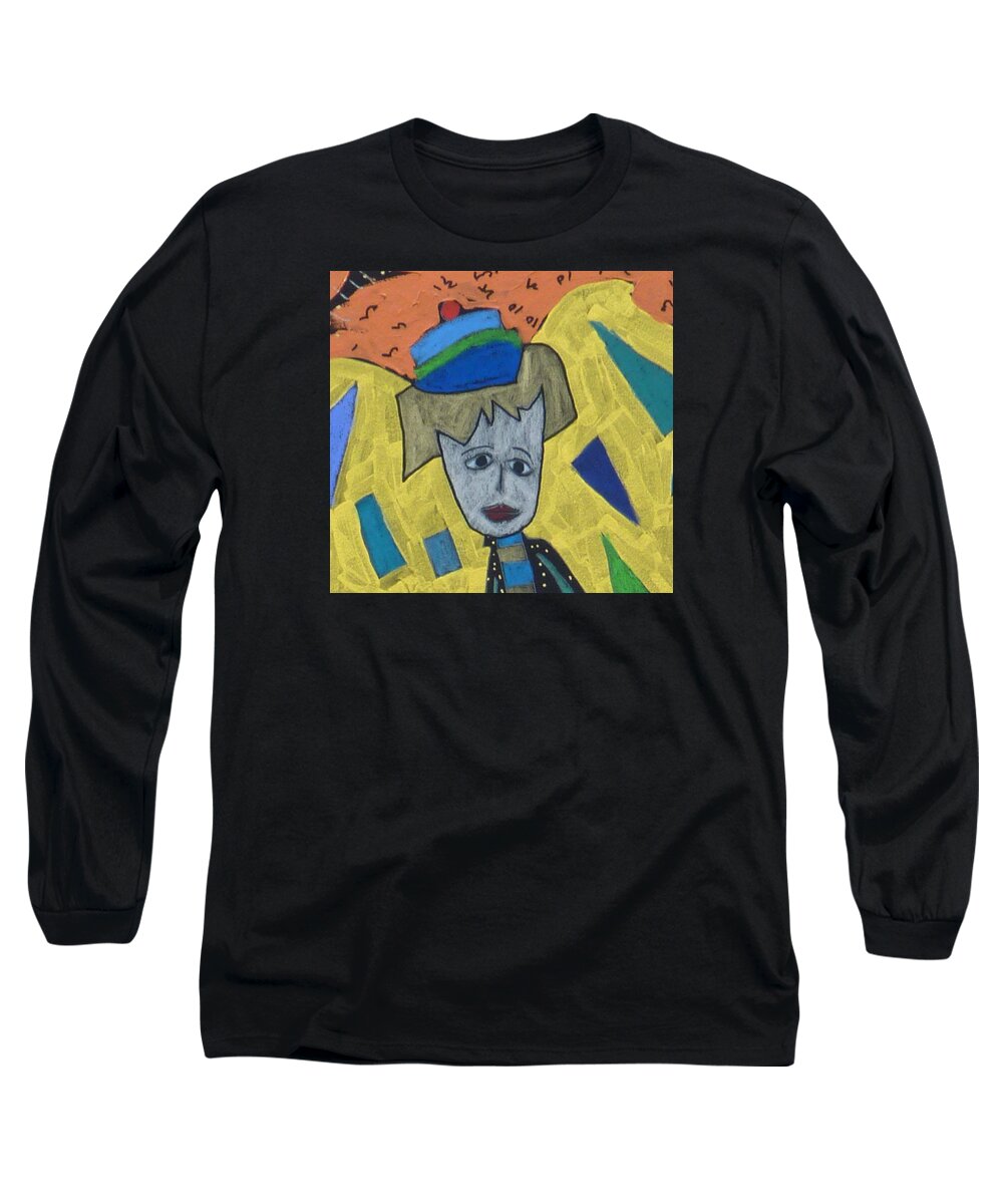Haniel Long Sleeve T-Shirt featuring the painting Archangel Haniel #3 by Clarity Artists