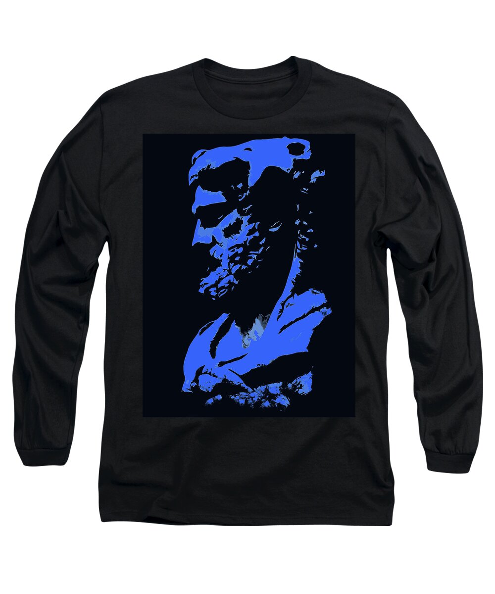 Warrior Long Sleeve T-Shirt featuring the painting Heracles, the Divine Hero #2 by AM FineArtPrints