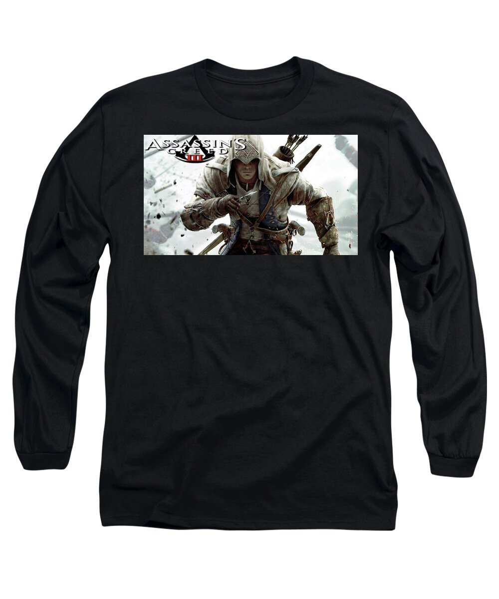 Assassin's Creed Iii Long Sleeve T-Shirt featuring the digital art Assassin's Creed III #4 by Super Lovely