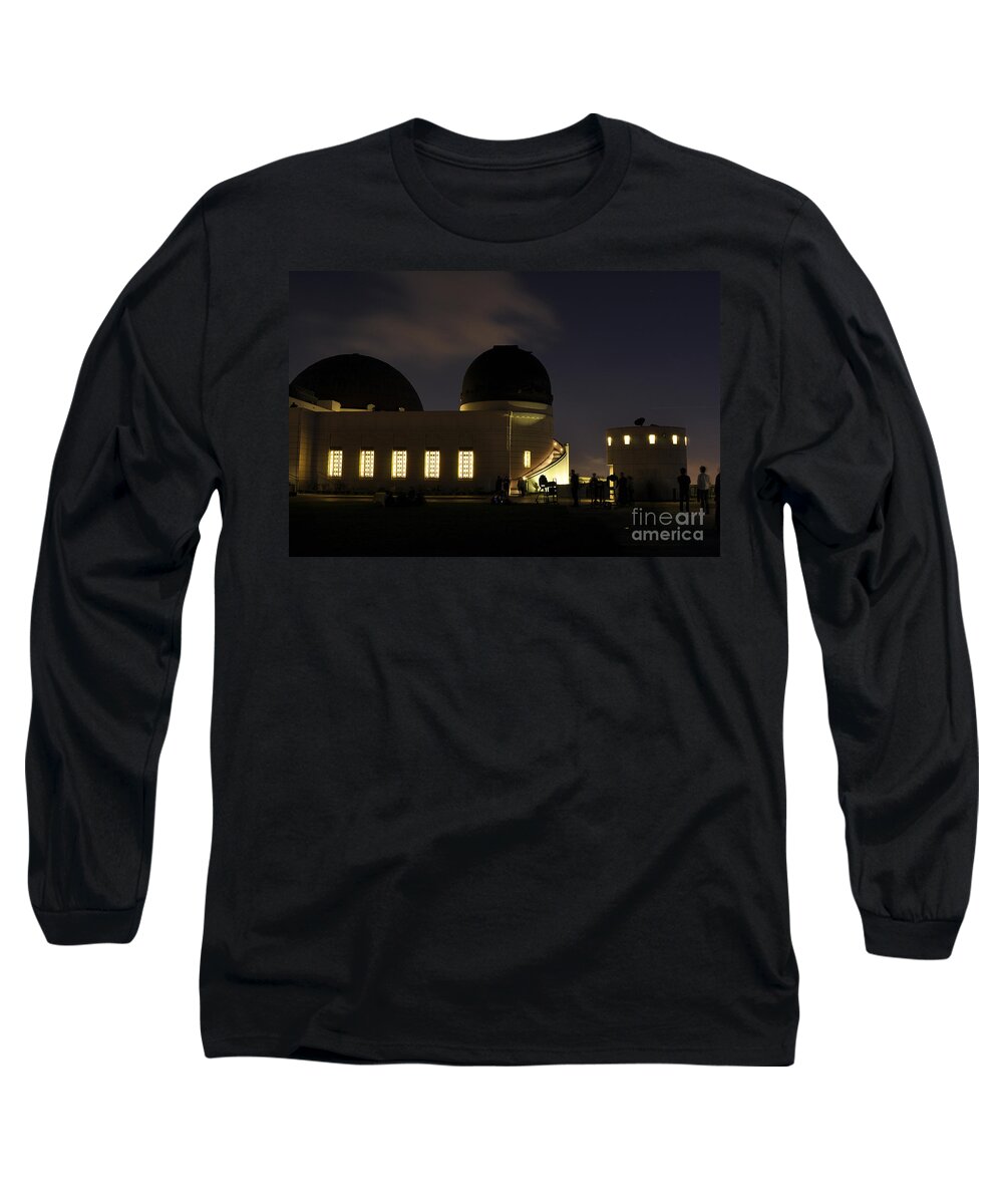 Clay Long Sleeve T-Shirt featuring the photograph Night At Griffeth Observatory #4 by Clayton Bruster