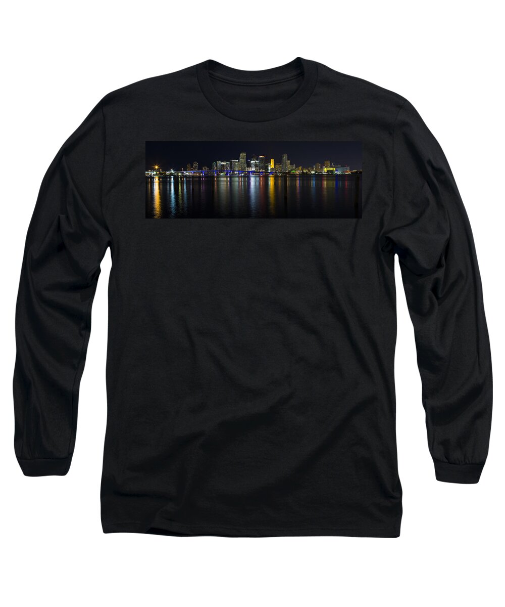 Architecture Long Sleeve T-Shirt featuring the photograph Miami Downtown Skyline by Raul Rodriguez