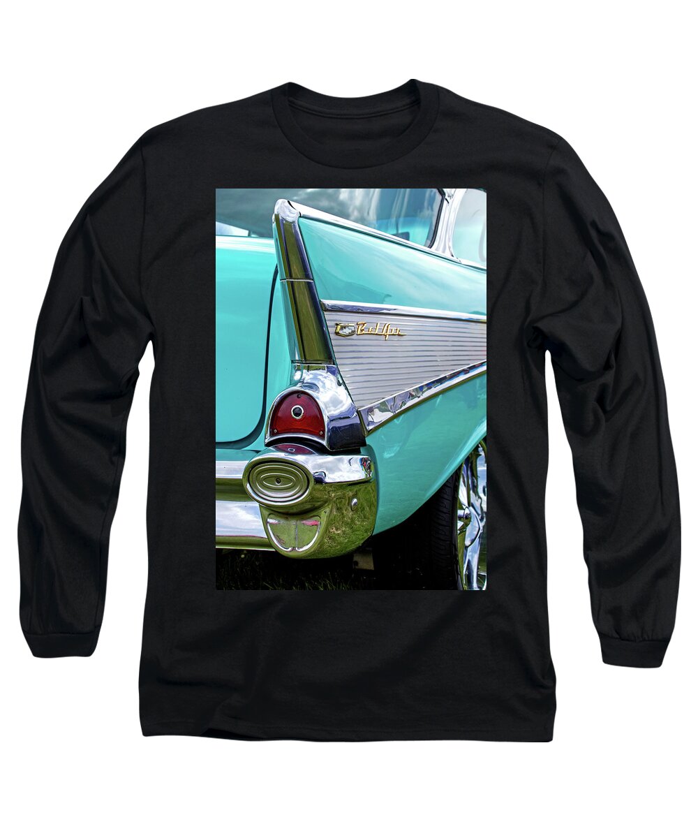 Car Long Sleeve T-Shirt featuring the photograph 57 Chevy Tail Fin by Ira Marcus