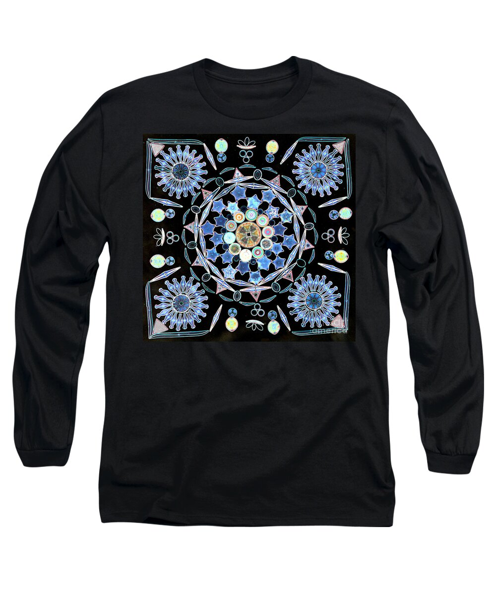 Light Microscopy Long Sleeve T-Shirt featuring the photograph Diatoms #6 by M I Walker