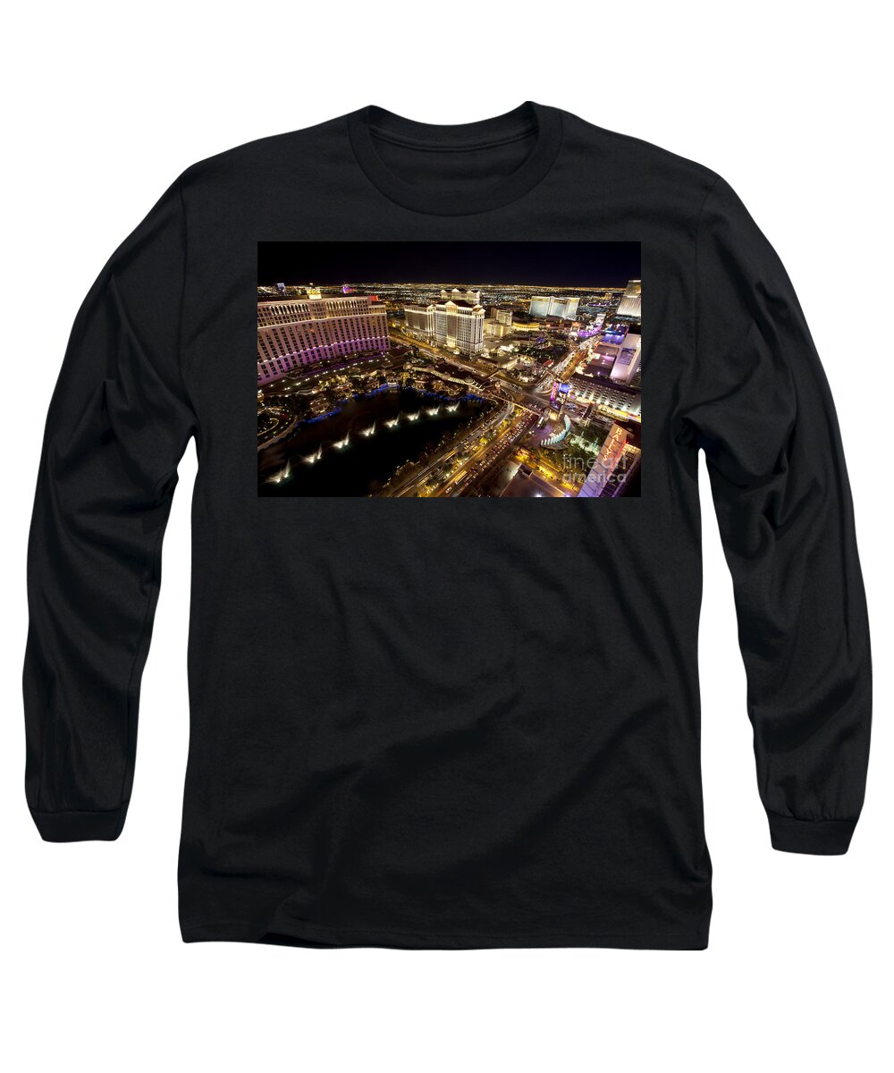 Las Vegas Long Sleeve T-Shirt featuring the photograph Las Vegas Nightlife #7 by Anthony Totah
