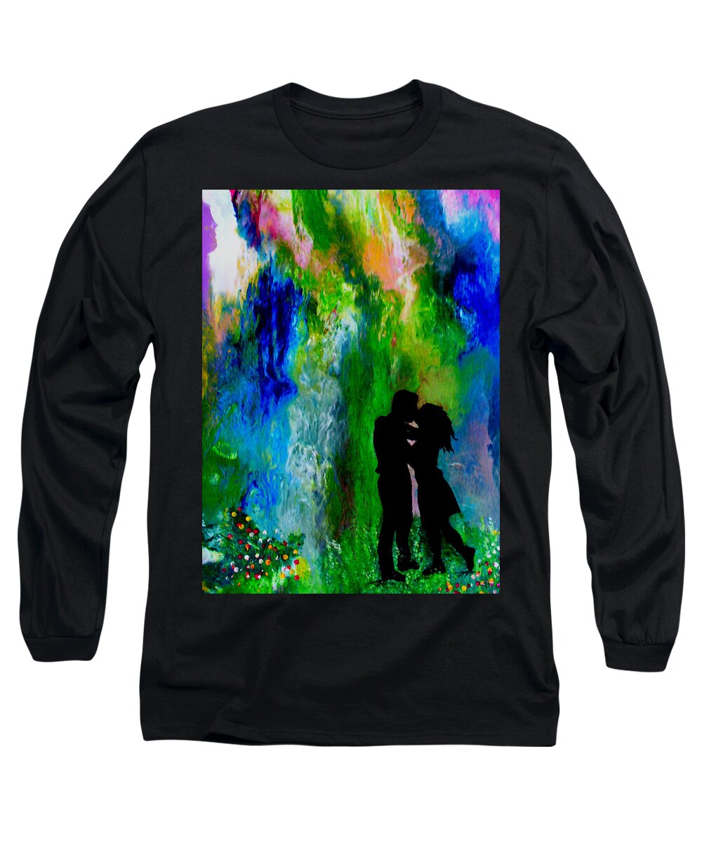 Park Long Sleeve T-Shirt featuring the painting A Walk in the Park by Pj LockhArt