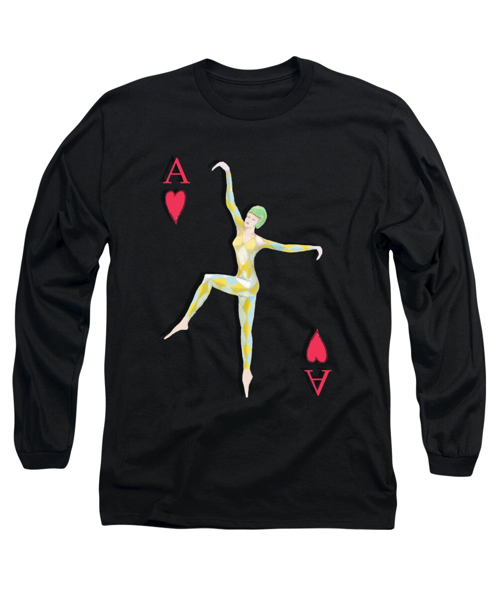 Dancer Long Sleeve T-Shirt featuring the digital art Ace Dancer by Tom Conway