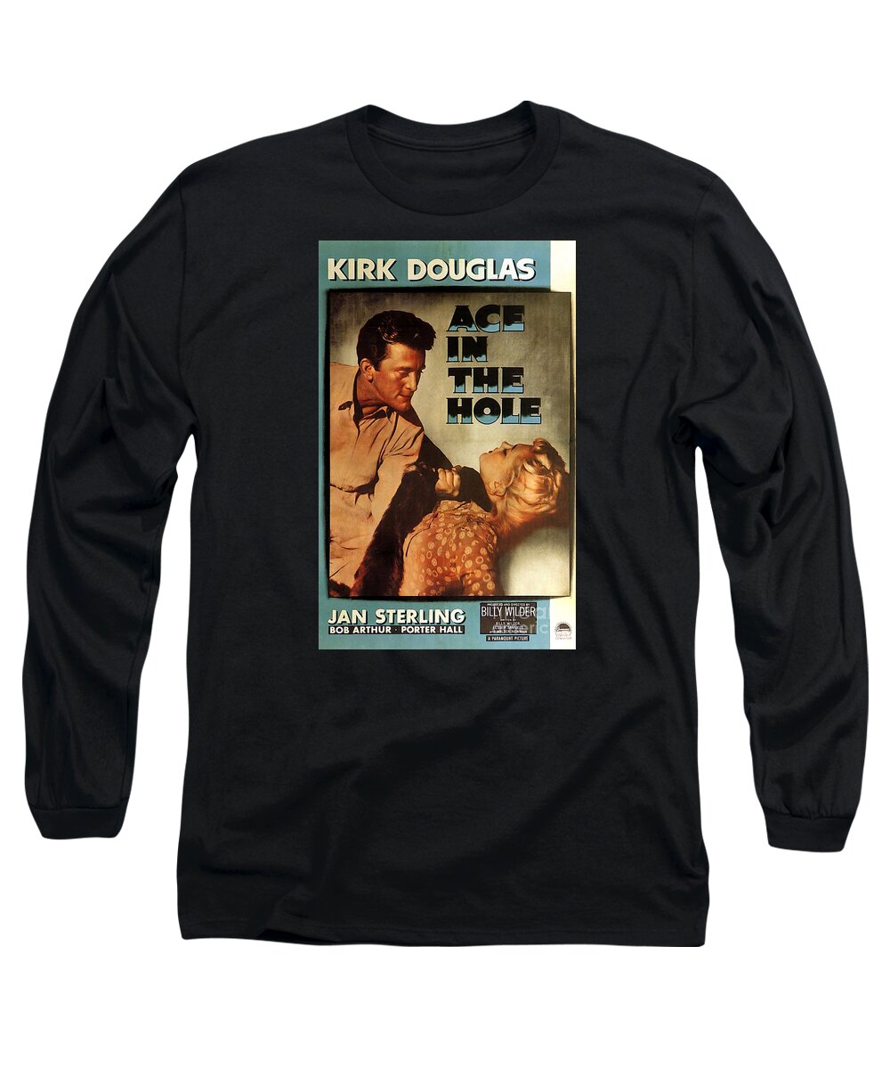 Ace In The Hole Long Sleeve T-Shirt featuring the painting Ace in the Hole Film Noir by Vintage Collectables