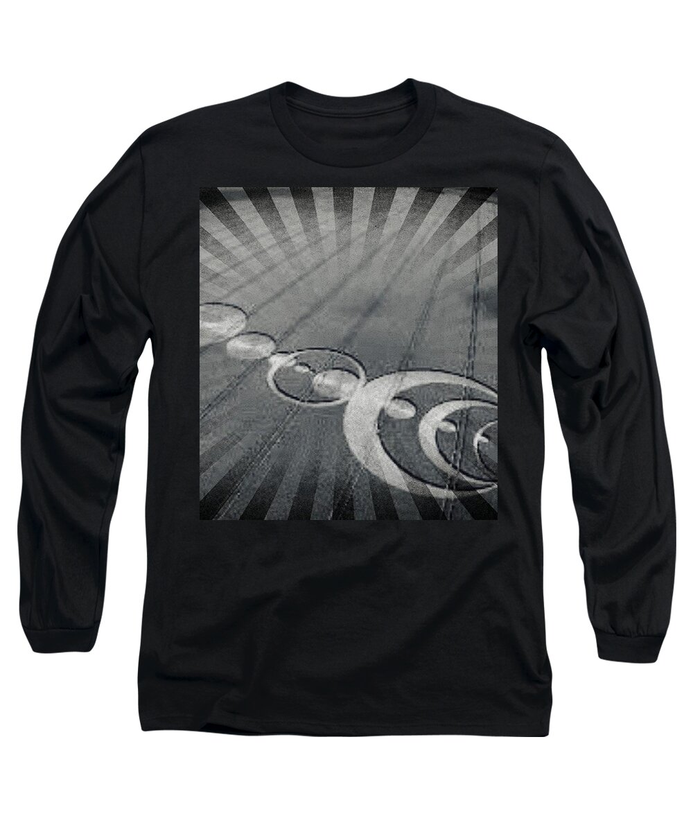 Crop Circle Long Sleeve T-Shirt featuring the digital art Alien Message 2 by Dimaria Cynthia