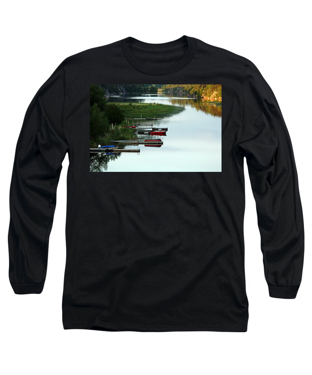 Key River Long Sleeve T-Shirt featuring the photograph All Is Calm by Debbie Oppermann