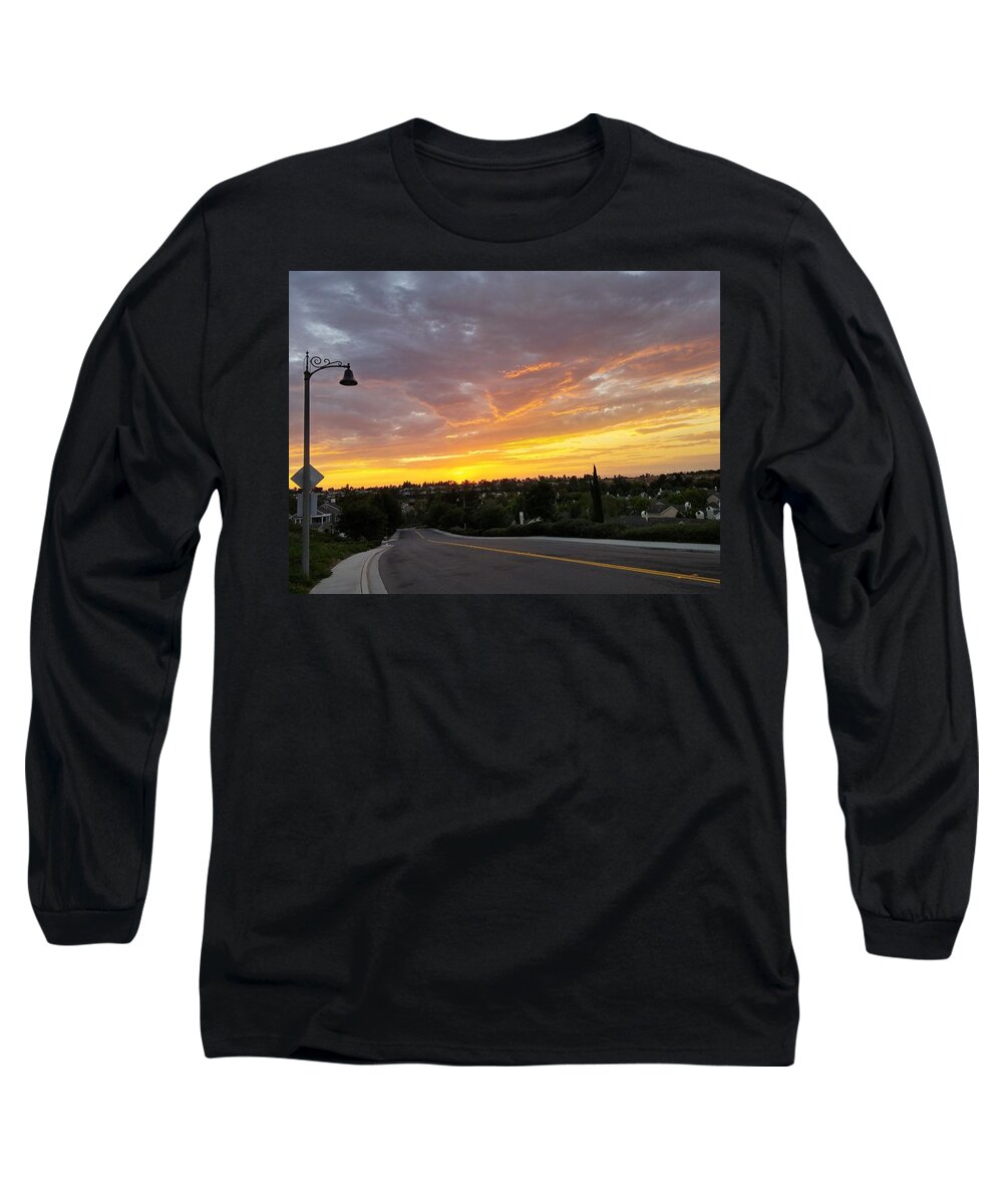 Cloud Long Sleeve T-Shirt featuring the photograph Colorful Sunset in Mission Viejo by J R Yates