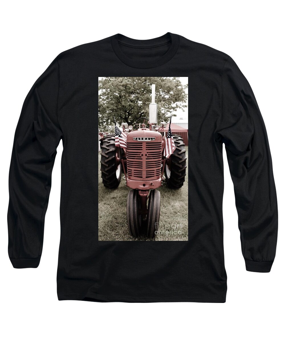 Farmall Long Sleeve T-Shirt featuring the photograph American Farmall head on by Meagan Visser