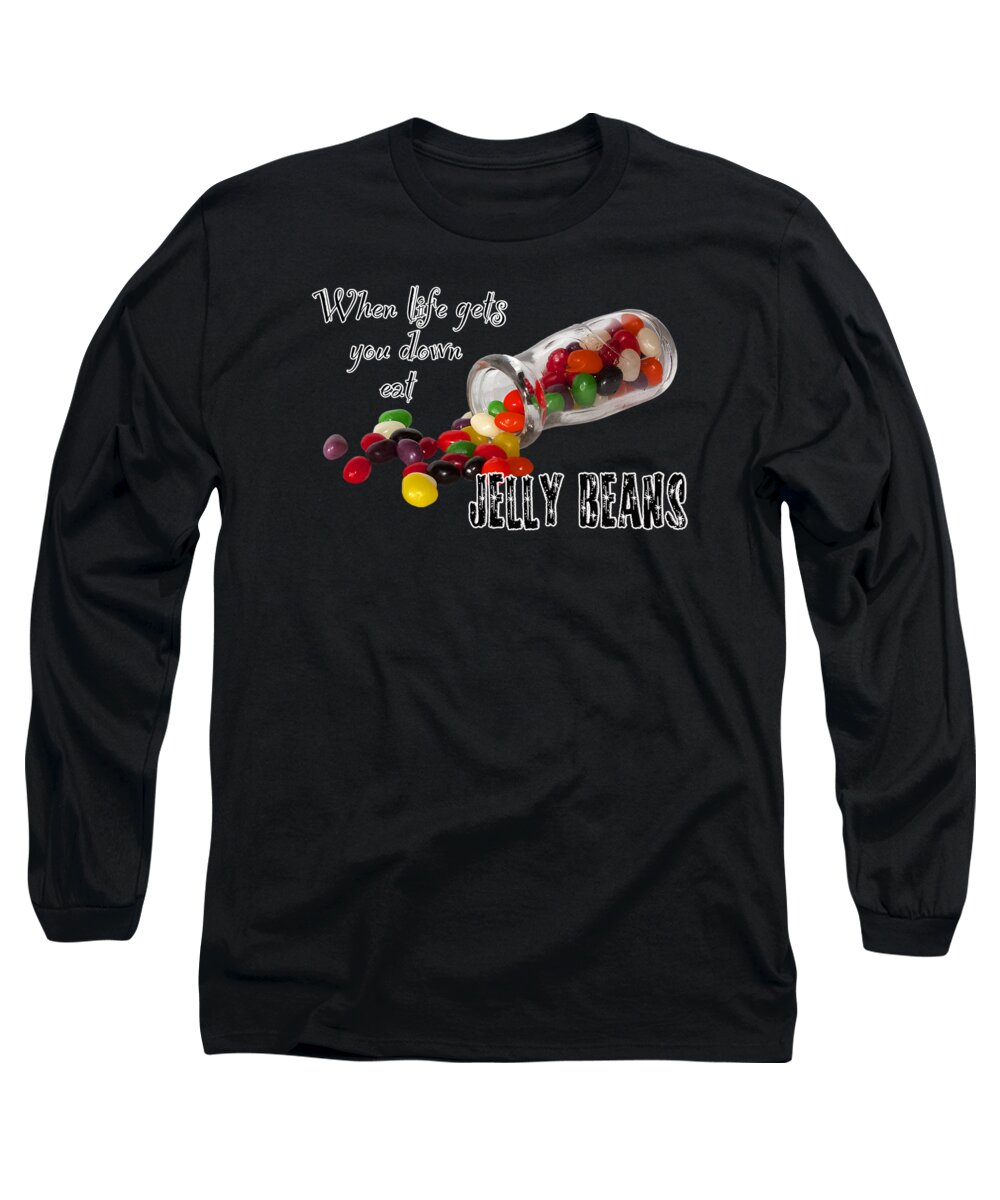 Jelly Beans Long Sleeve T-Shirt featuring the photograph Antique Bottle And Jelly Beans by Phyllis Denton