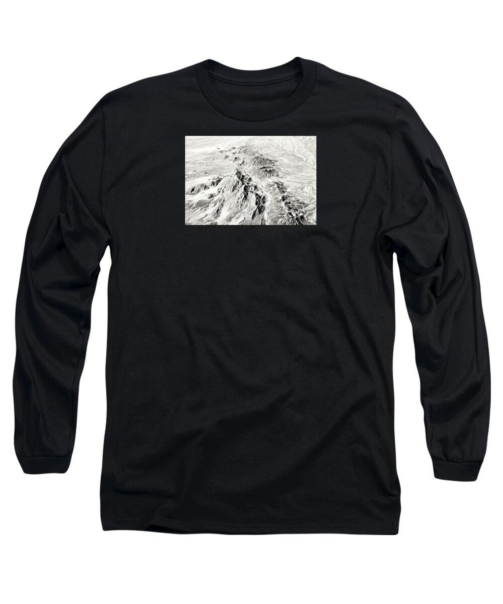 Wall Print Long Sleeve T-Shirt featuring the photograph Arizona Desert in black and white by Monique Wegmueller