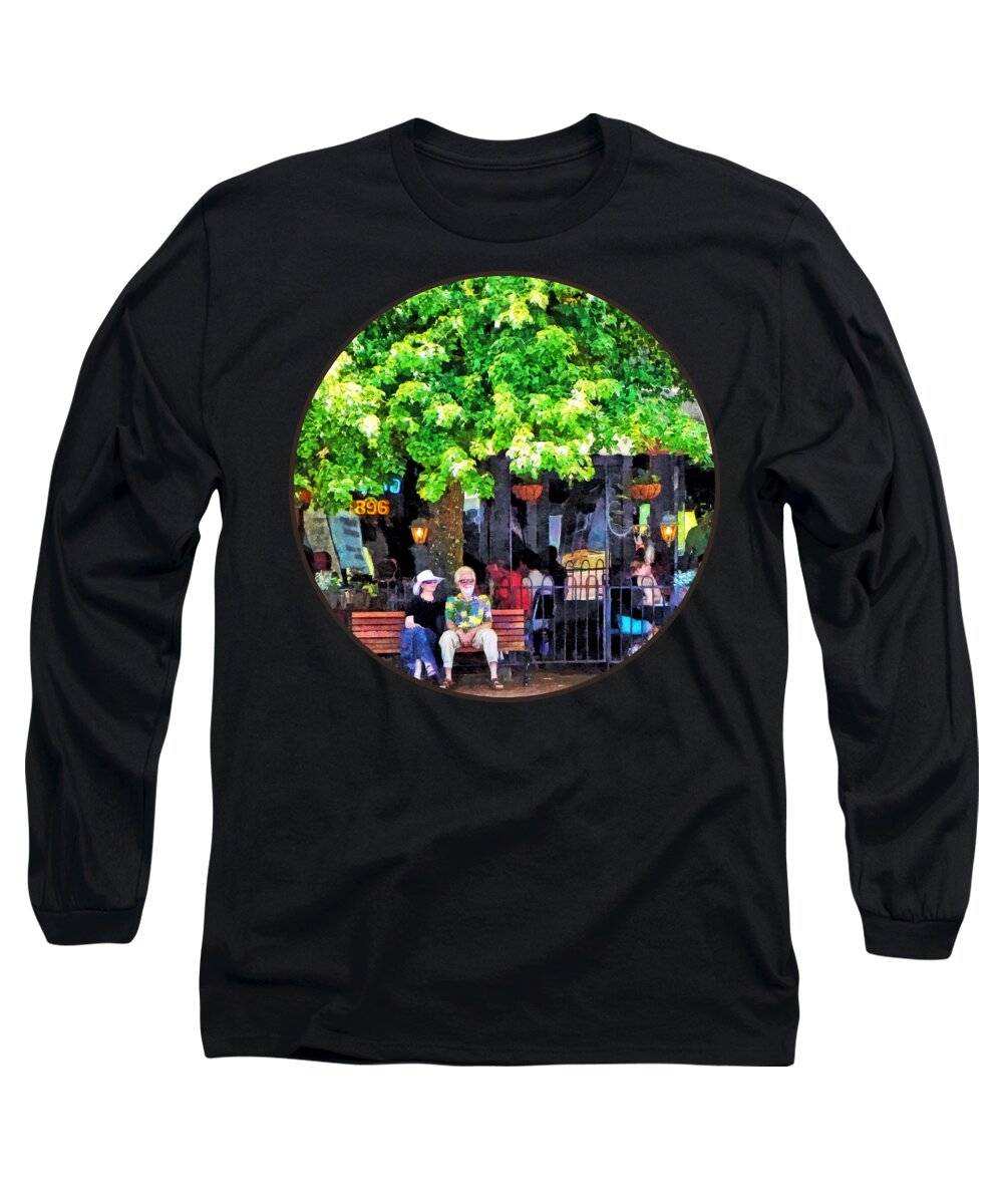 Asheville Long Sleeve T-Shirt featuring the photograph Asheville NC Outdoor Cafe by Susan Savad