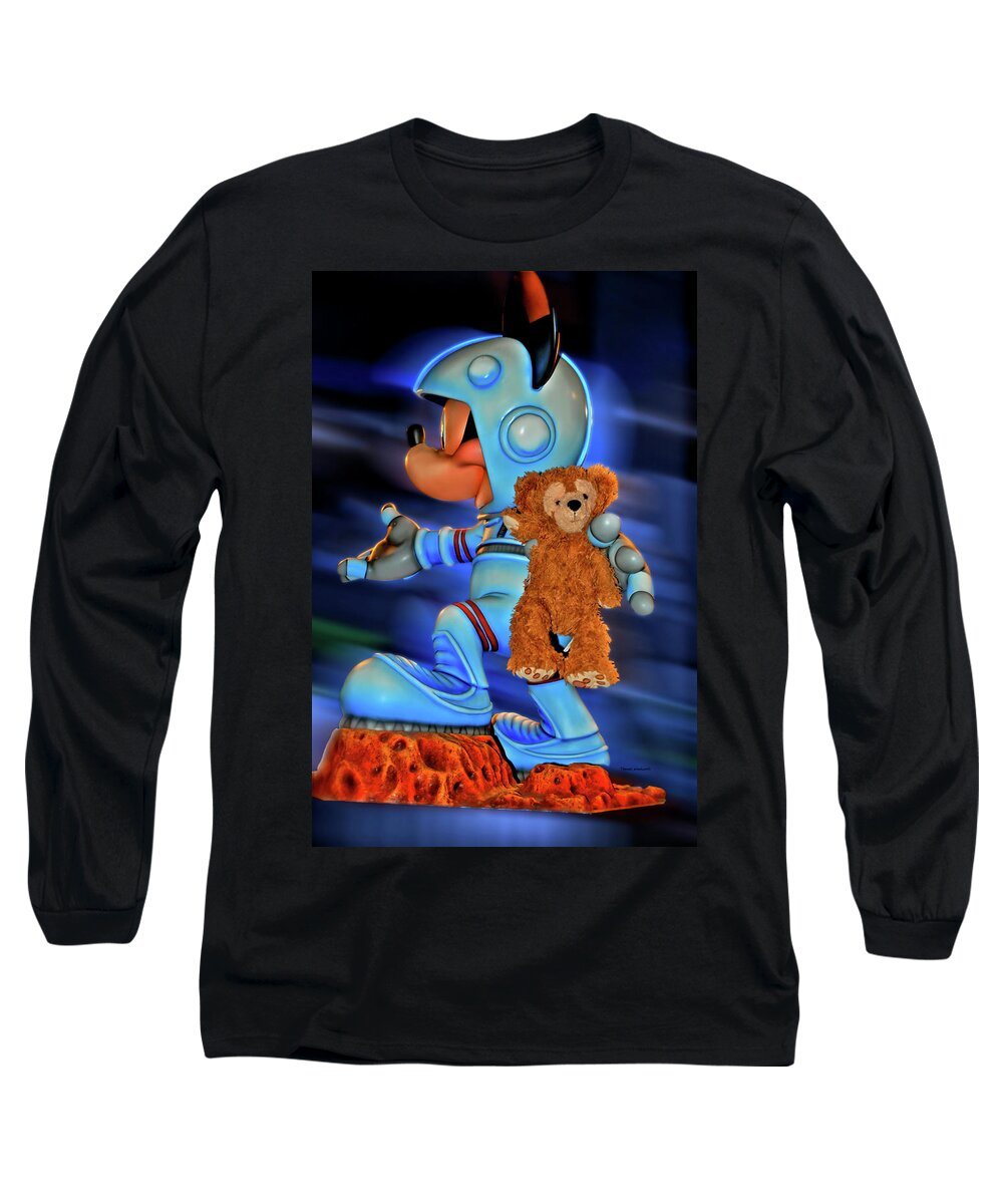 Fantasy Long Sleeve T-Shirt featuring the photograph Astronaut Training Bear MP by Thomas Woolworth