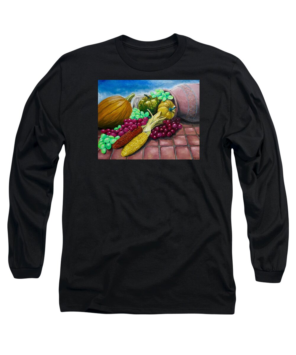 Painting Long Sleeve T-Shirt featuring the painting Autumn by Geni Gorani