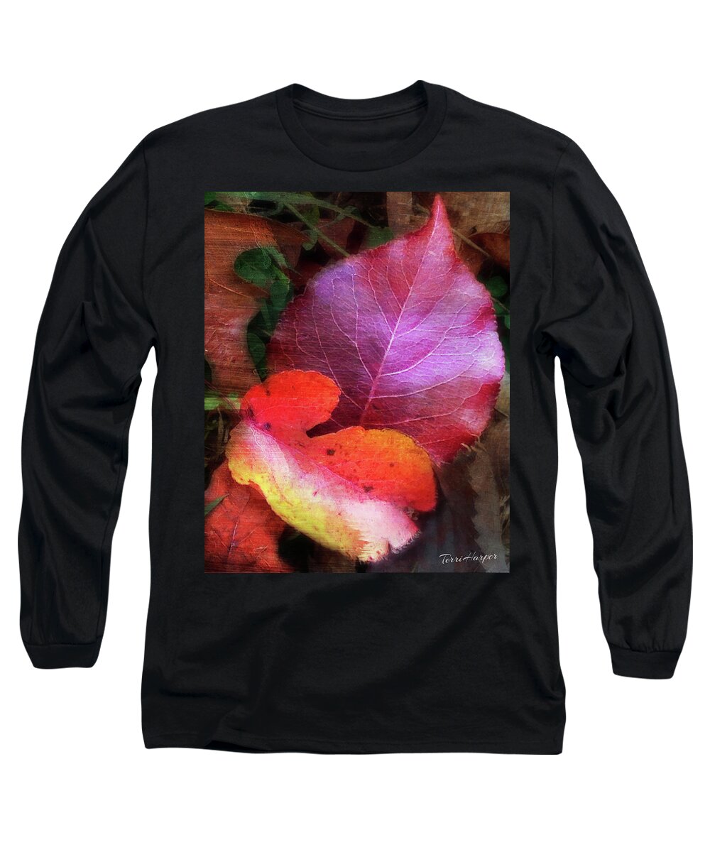 Autumn Leaves Long Sleeve T-Shirt featuring the photograph Autumn Leaves by Terri Harper