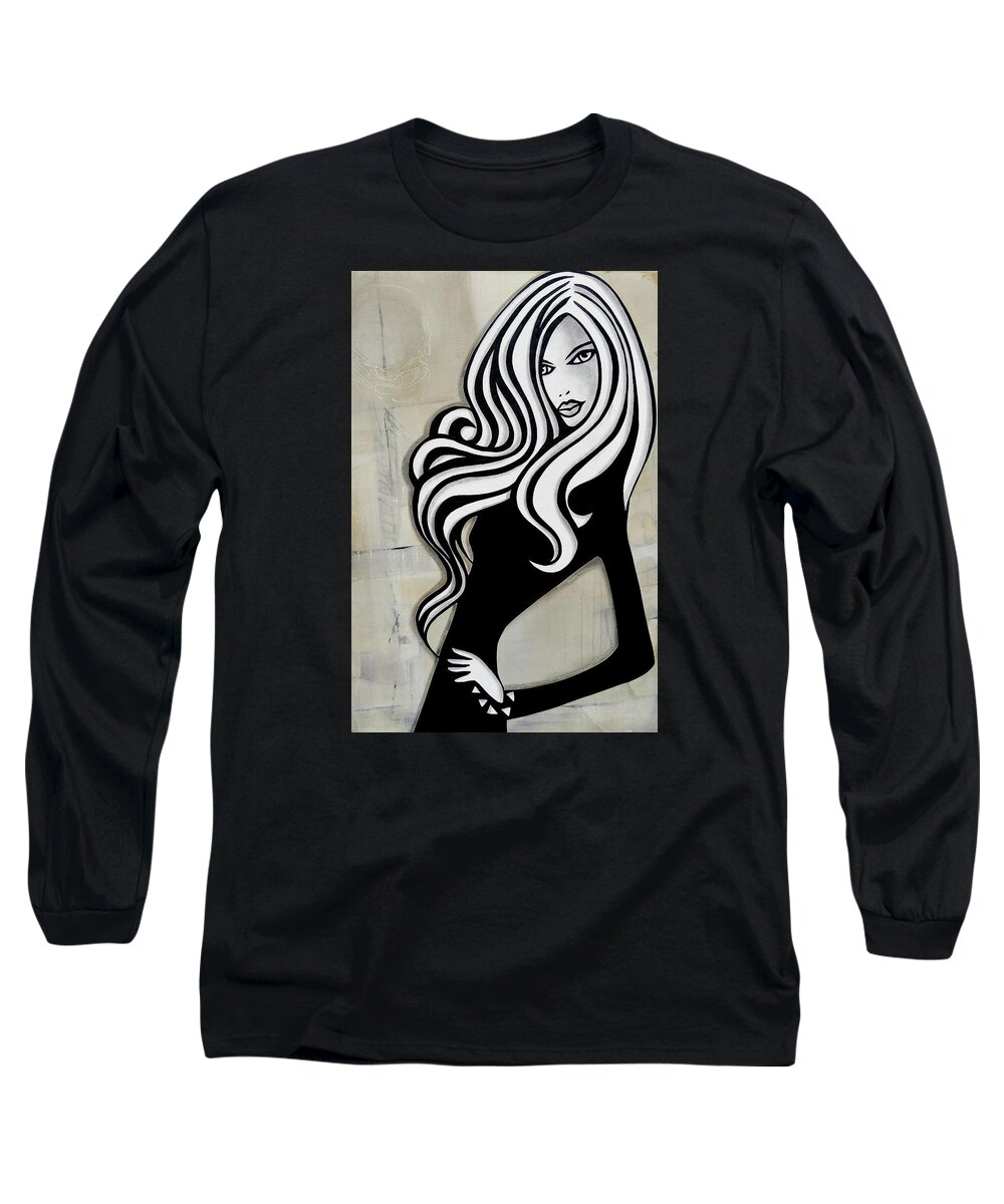 Fidostudio Long Sleeve T-Shirt featuring the painting Avenue Montaigne by Tom Fedro