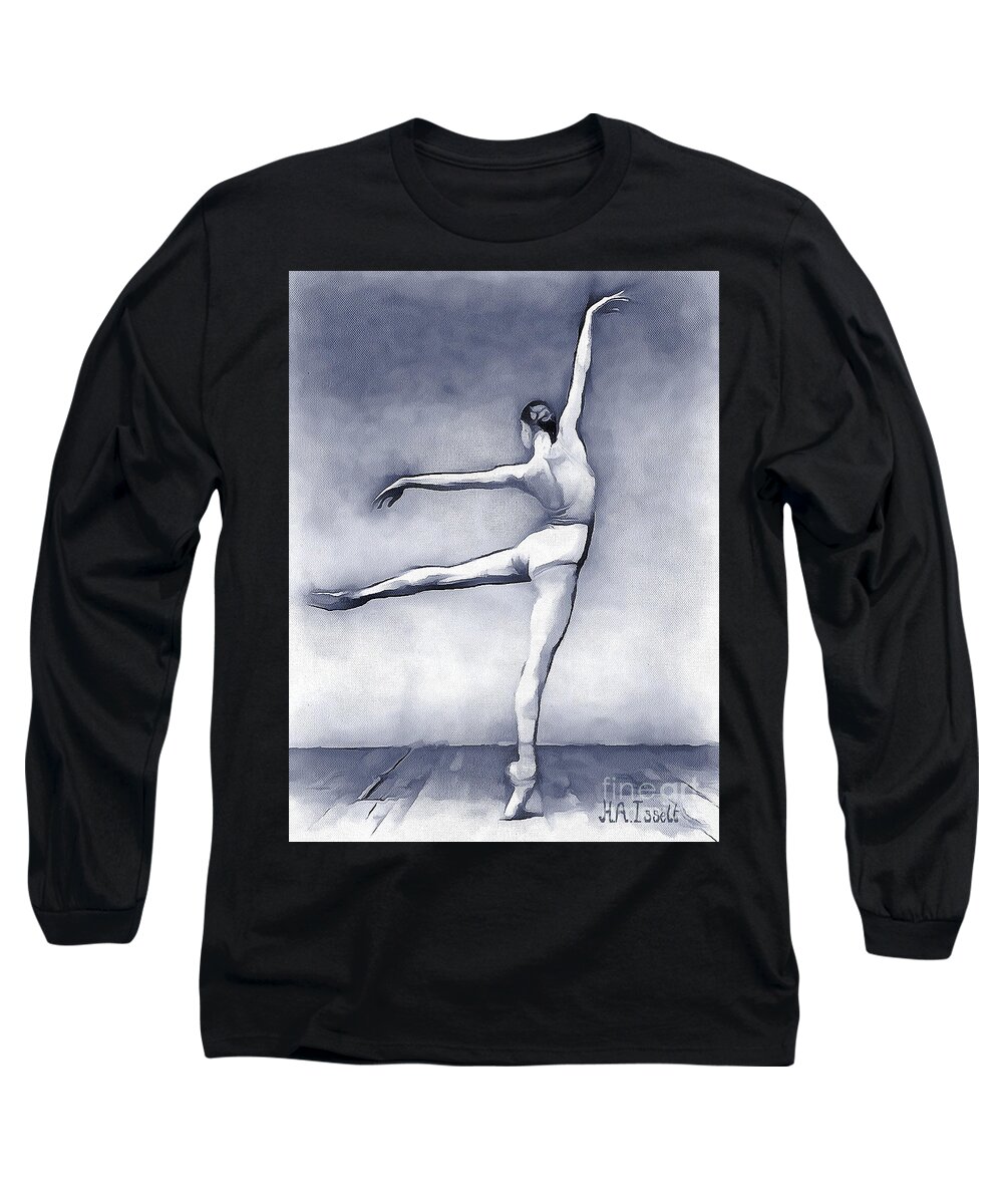  Long Sleeve T-Shirt featuring the digital art Ballet Rehearsal by Humphrey Isselt