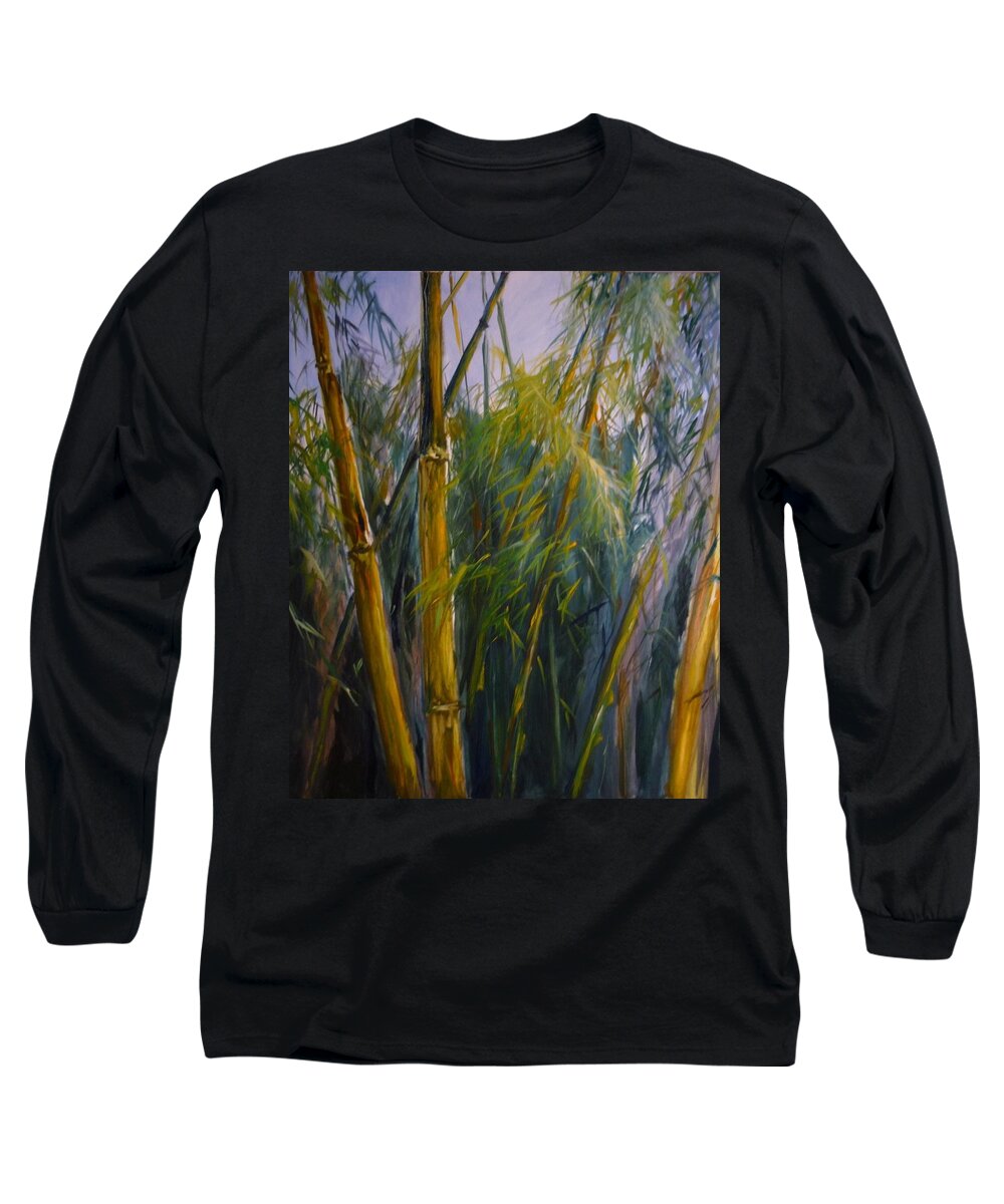 Bambu Long Sleeve T-Shirt featuring the painting Bambu I by Lizzy Forrester