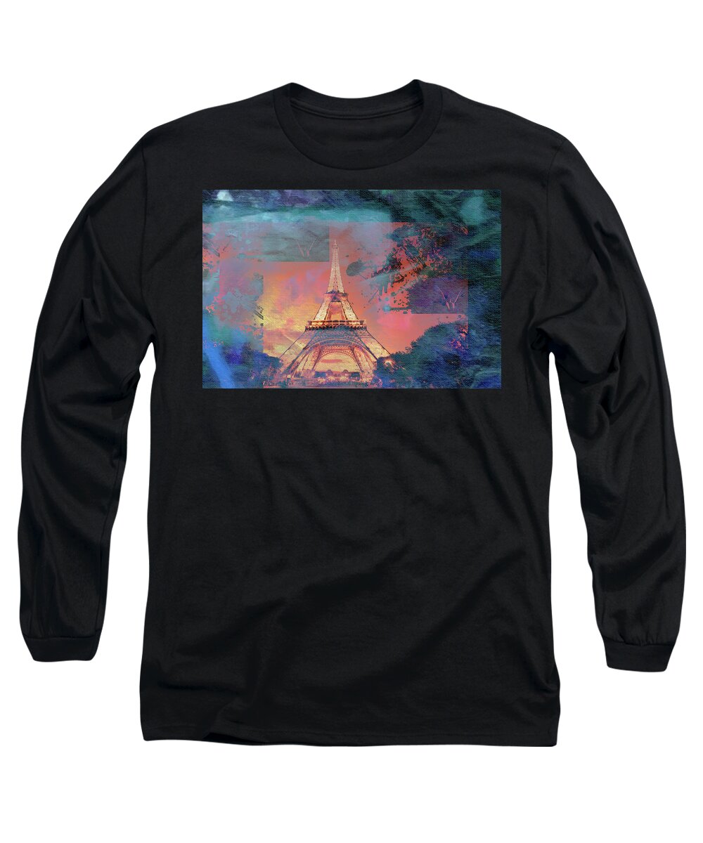 Paris Long Sleeve T-Shirt featuring the mixed media Bastille Day 5 by Priscilla Huber