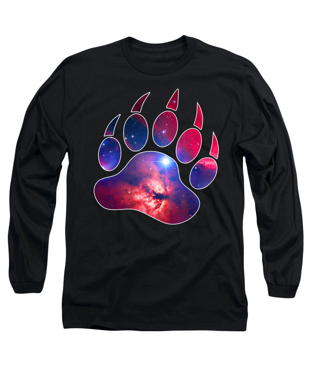 Bear Long Sleeve T-Shirt featuring the digital art Bear Paw Nebula by Chris Butler