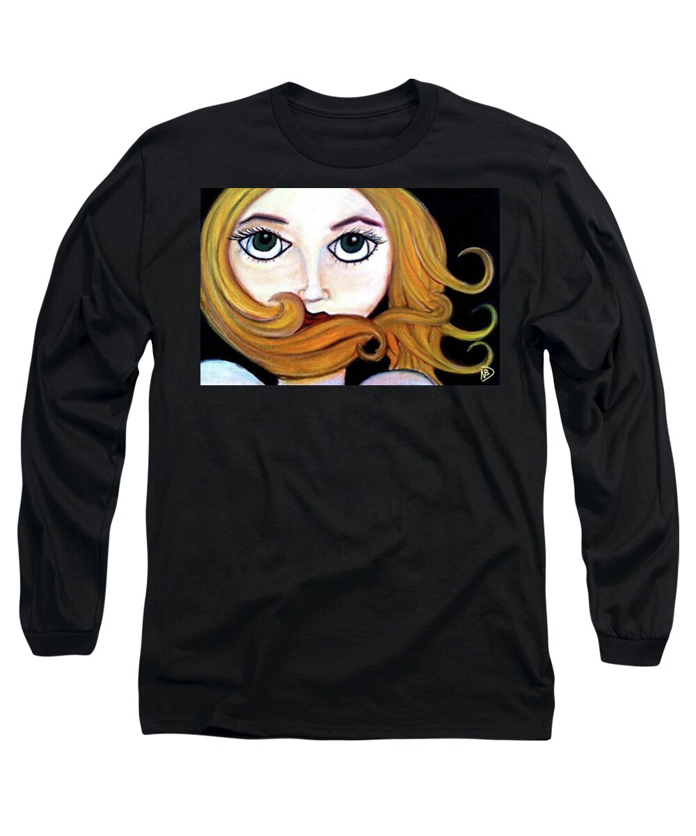  Long Sleeve T-Shirt featuring the drawing Beautiful Blonde by Nicole Dumond-Barry
