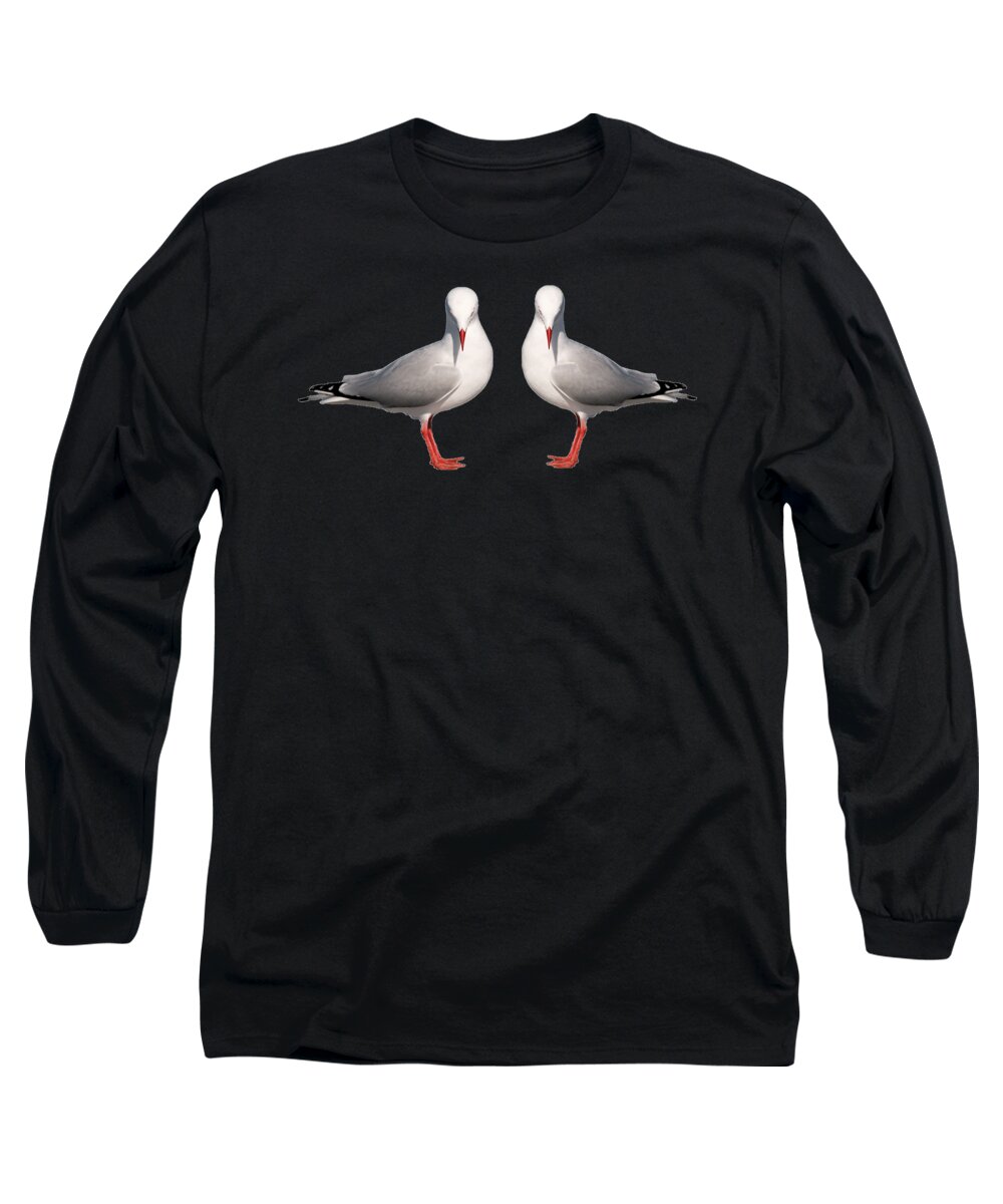 Seagull; Silver Gull;t-shirt; Wall Art;framed Art; Long Sleeve T-Shirt featuring the photograph Beautiful Silver Gull. Original and Exclusive Photo Art. by Geoff Childs