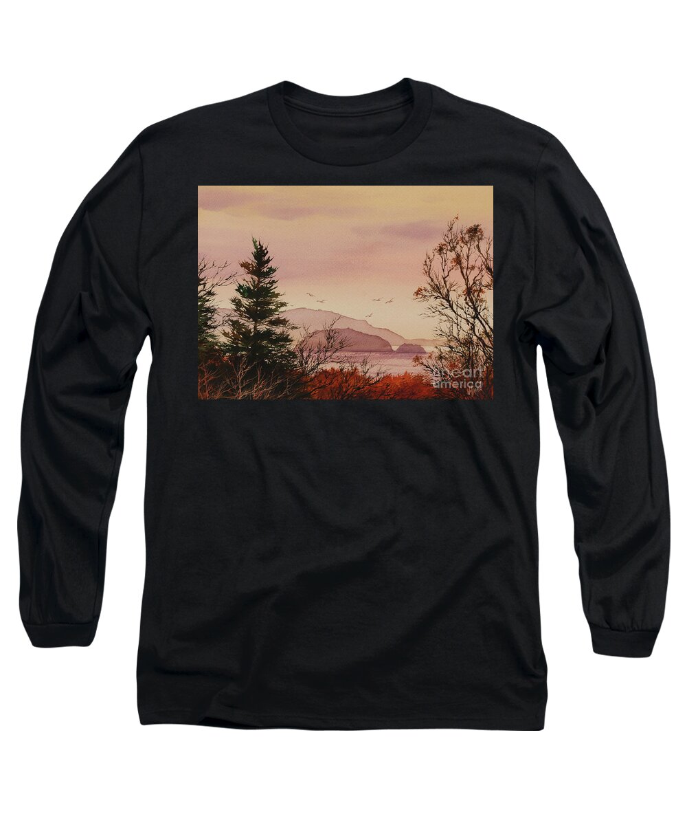 Shore Long Sleeve T-Shirt featuring the painting Beauty at the Shore by James Williamson