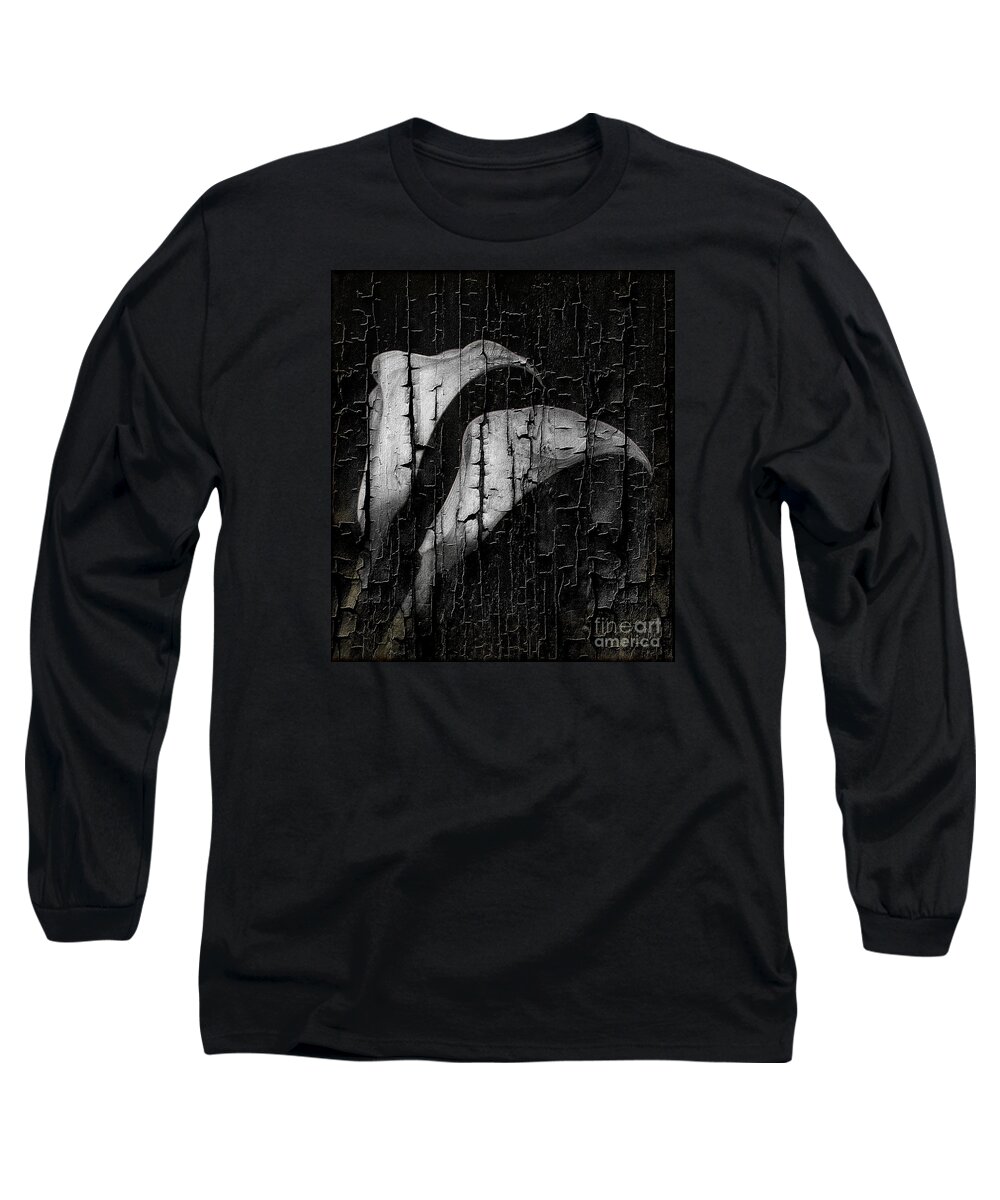 Calla Lily Long Sleeve T-Shirt featuring the photograph Behind The Wood by Clare Bevan