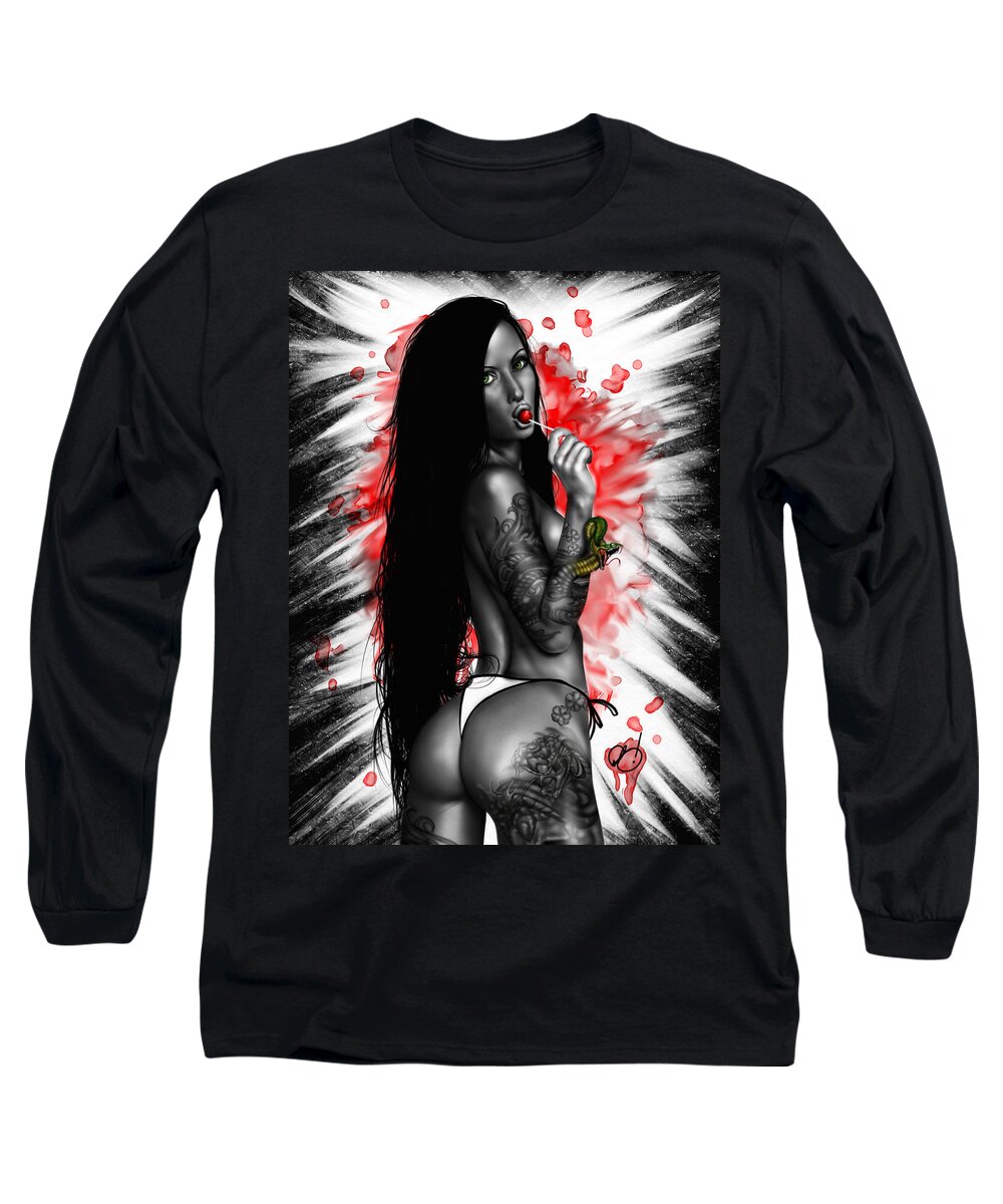 Pete Long Sleeve T-Shirt featuring the painting Benisato by Pete Tapang