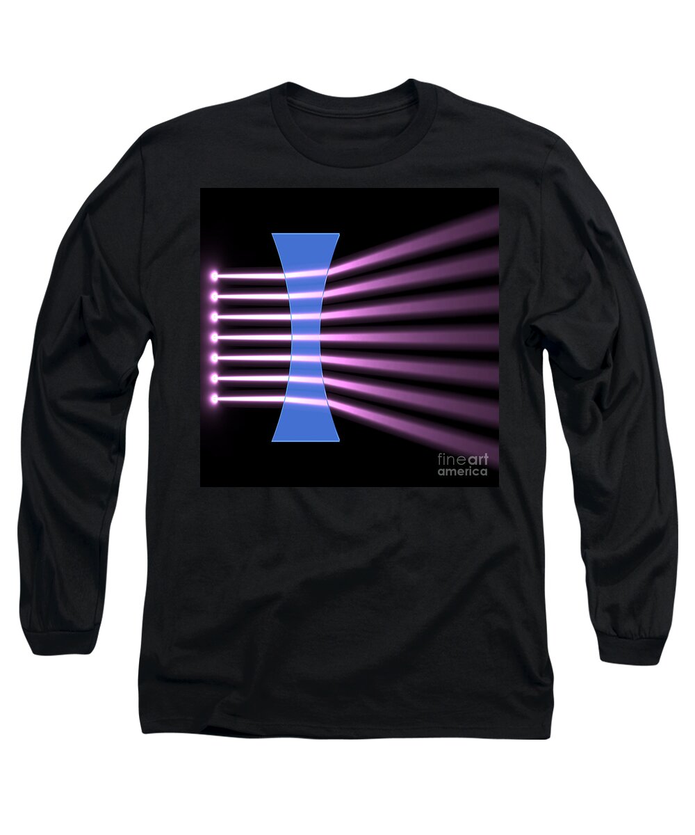 Beam Long Sleeve T-Shirt featuring the digital art Biconcave Lens 2 by Russell Kightley