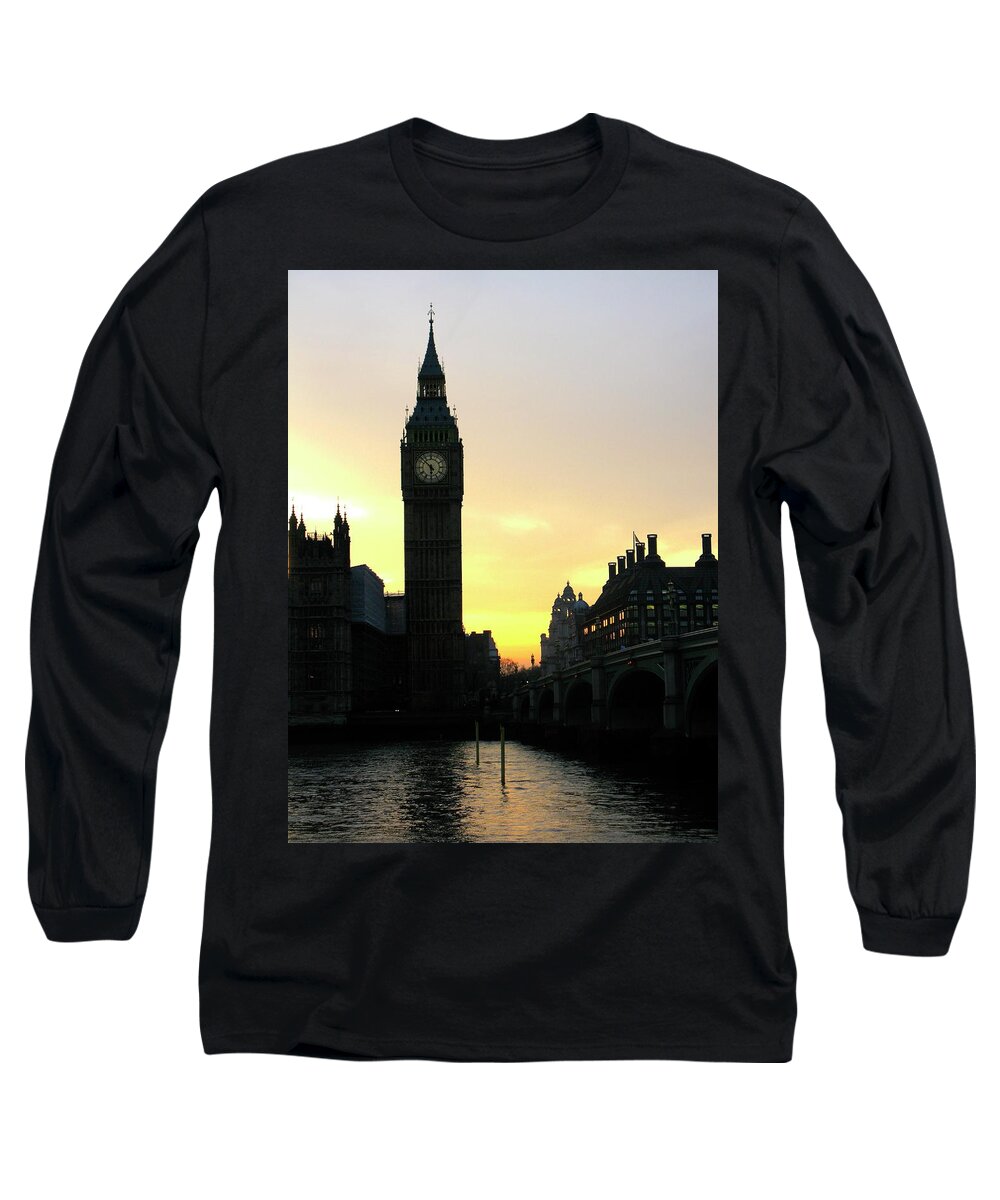 Big Ben London Westminster Long Sleeve T-Shirt featuring the photograph Big Ben at Dusk by Ian Sanders